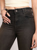 Women's Grey Mid Rise Bootcut Fit Washed Jeans Stretchable