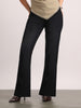 Women's Black Mid Rise Bootcut Fit Washed Jeans Stretchable