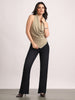 Women's Black Mid Rise Bootcut Fit Washed Jeans Stretchable