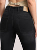 Women's Black Mid Rise Bootcut Fit Washed Jeans Stretchable