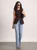 Women's Ice Blue Mid Rise Bootcut Fit Washed Jeans Stretchable