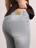Women's Ice Grey Mid Rise Bootcut Fit Washed Jeans Stretchable