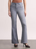 Women's Light Grey Mid Rise Bootcut Fit Washed Jeans Stretchable