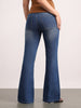 Women's Blue Mid Rise Bootcut Fit Washed Jeans Stretchable