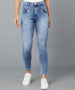 Urbano Fashion Women's Blue Skinny Fit Washed Jeans