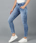 Urbano Fashion Women's Blue Skinny Fit Washed Jeans
