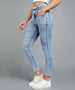 Women's Light Blue Skinny Fit Washed Jeans