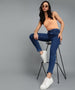 Women's Blue Slim Fit Washed Jeans