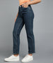 Women's Blue Regular Fit Washed Jeans