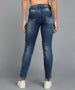 Women's Blue Boyfriend Fit Washed Jeans