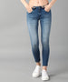Women's Light Blue Skinny Fit Washed Jeans