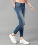 Women's Light Blue Skinny Fit Washed Jeans