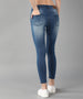Women's Light Blue Skinny Fit Washed Jeans