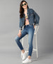 Women's Light Blue Skinny Fit Washed Jeans