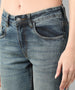 Women's Blue Skinny Fit Washed Jeans