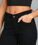 Women's Black Skinny Fit Washed Jeans