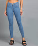 Women's Light Blue Skinny Fit Washed Jeans
