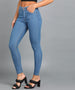 Women's Light Blue Skinny Fit Washed Jeans