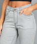 Women's Light Grey Skinny Fit Washed Jeans