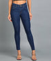 Women's Blue Skinny Fit Washed Jeans
