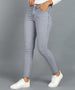 Urbano Fashion Women's Grey Skinny Fit Washed Jeans
