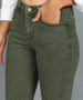 Women's Green Skinny Fit Washed Jeans