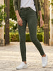 Women's Green Skinny Fit Washed Jeans
