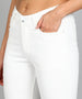 Women's White Skinny Fit Washed Jeans