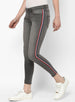Women's Grey Side Striped Skinny Fit Jeans Stretch