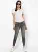 Women's Grey Side Striped Skinny Fit Jeans Stretch