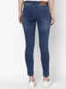 Women's Blue Side Striped Skinny Fit Jeans Stretch
