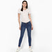 Women's Blue Side Striped Skinny Fit Jeans Stretch