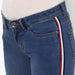 Women's Blue Side Striped Skinny Fit Jeans Stretch