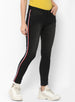 Women's Black Side Striped Skinny Fit Jeans Stretch