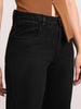 Women's Black High Rise Straight Fit Washed Jeans Non-Stretchable