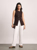 Women's White High Rise Straight Fit Washed Jeans Non-Stretchable
