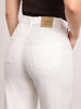Women's White High Rise Straight Fit Washed Jeans Non-Stretchable