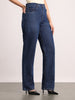 Women's Dark Blue High Rise Straight Fit Washed Jeans Non-Stretchable