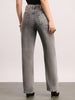 Women's Ice Grey High Rise Straight Fit Washed Jeans Non-Stretchable