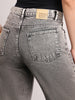 Women's Ice Grey High Rise Straight Fit Washed Jeans Non-Stretchable
