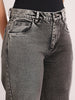 Women's Light Grey High Rise Straight Fit Washed Jeans Non-Stretchable