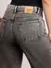 Women's Light Grey High Rise Straight Fit Washed Jeans Non-Stretchable