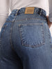 Women's Blue High Rise Straight Fit Washed Jeans Non-Stretchable