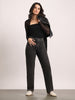 Women's Grey High Rise Straight Fit Washed Jeans Non-Stretchable