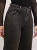 Women's Grey High Rise Straight Fit Washed Jeans Non-Stretchable