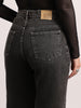 Women's Grey High Rise Straight Fit Washed Jeans Non-Stretchable
