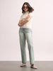 Women's Ice Blue High Rise Straight Fit Washed Jeans Non-Stretchable