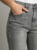 Women's Ice Grey High Rise Straight Fit Washed Jeans Non-Stretchable