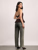 Women's Ice Grey High Rise Straight Fit Washed Jeans Non-Stretchable