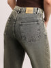 Women's Ice Grey High Rise Straight Fit Washed Jeans Non-Stretchable
